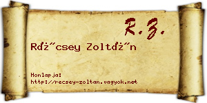 Récsey Zoltán névjegykártya