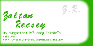 zoltan recsey business card